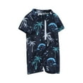 thumbnail image 2 of Musuos Boys Rash Guard Swimsuit Rompers 0-6Years Zipper Short Sleeve Tree Print Bathing Suit for Toddler Kids Baby Swimwear, 2 of 10