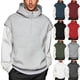 thumbnail image 1 of RKSTN Hoodies for Men Oversized Splicing Fake Two Pieces Pullover Hooded Sweatshirts Top Men's Casual Solid Color Mock Neck Loose Fits Comfy Workout Sport Long Sleeve Hoodie Fall Winter Clothes, 1 of 8