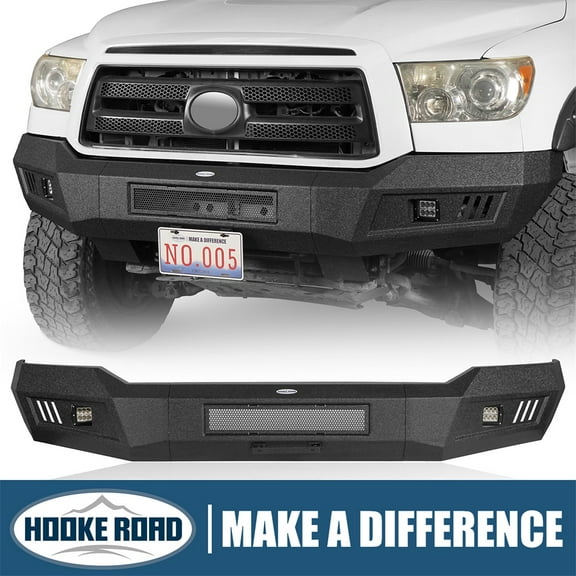 Hooke Road Full Width Front Bumper w/ 18W LED Spotlights Fit Toyota Tundra 2007-2013
