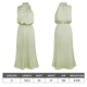 thumbnail image 5 of Elegante vestido de noche de satén con cuello halter y sin mangas para mujer (M), 5 of 6