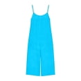 thumbnail image 6 of Capris Wide Leg Jumpsuits for Women Casual Loose Adjustable Strap Backless Romper with Pockets, Beach Vacation Outfits Travel Clothes, 6 of 6