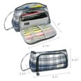 thumbnail image 2 of Wrapables Large Capacity Pencil Case, Portable Pencil Pouch for Stationery Office Supplies, Plaid Blue, 2 of 6