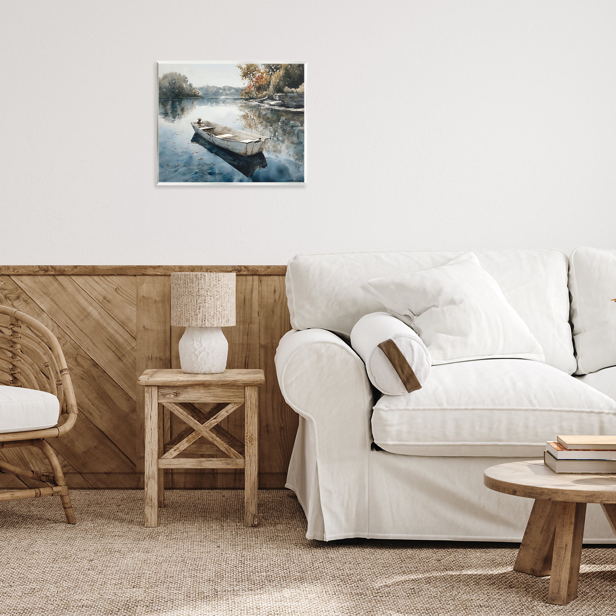 Stupell Industries Boat Ride Through Autumn Reflections Wall Plaque Art, design by Franklyn Gregory