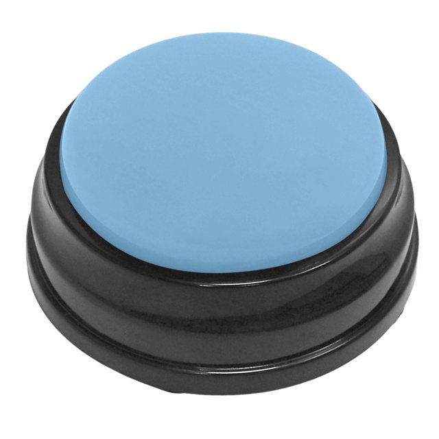 Bewildely Recordable Sound Button Dog Interactive Toy Voice Talking Recording Button Juguetes Azul claro