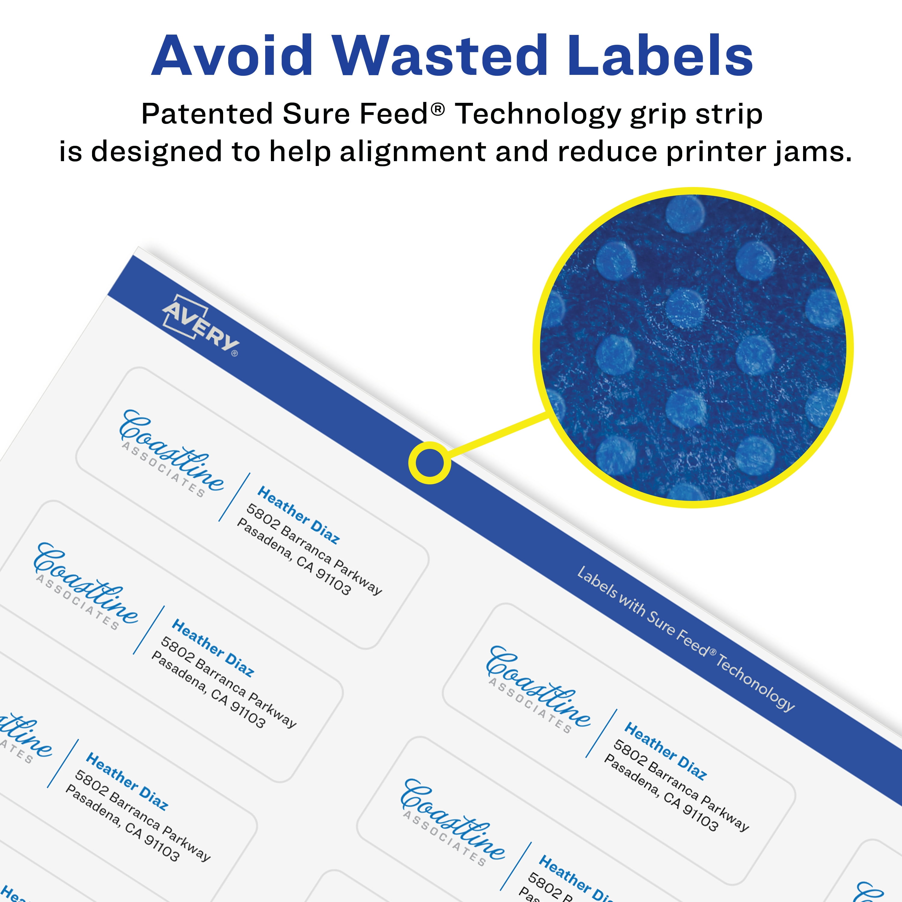 Avery Glossy Clear Rectangle Labels, 1" x 2", 240 Labels