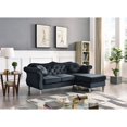 thumbnail image 5 of Passion Furniture Hollywood 81 in. Black Velvet Chesterfield Sectional Sofa with 2-Throw Pillow, 5 of 5