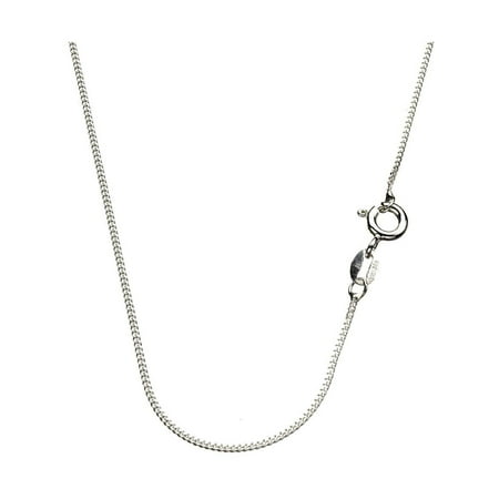 1mm Spool Necklaces - Sterling Silver 1mm Diamond-Cut Curb Nickel Free Chain Necklace Italy, 20