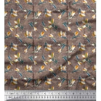 Soimoi Rayon Fabric Check,Leaves & Floral Artistic Fabric Prints by Yard 42 Inch Wide