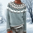 thumbnail image 2 of MESSUEN Vintage Sweater Christmas Sweaters for Women Christmas Outfits for Women Ladies Sweaters Fall Blouses for Women's Shirts Womens Fall Shirts Light Blue 3XL, 2 of 4