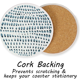 thumbnail image 4 of Posavasos para bebidas, posavasos de piedra de cerámica redondo absorbente con base de corcho, estera de protección de mesa, 4 of 5
