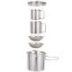 thumbnail image 1 of 1 juego de cubiertos de acero inoxidable, cuenco plegable, taza portátil para acampar, hervidor para exteriores, 1 of 6