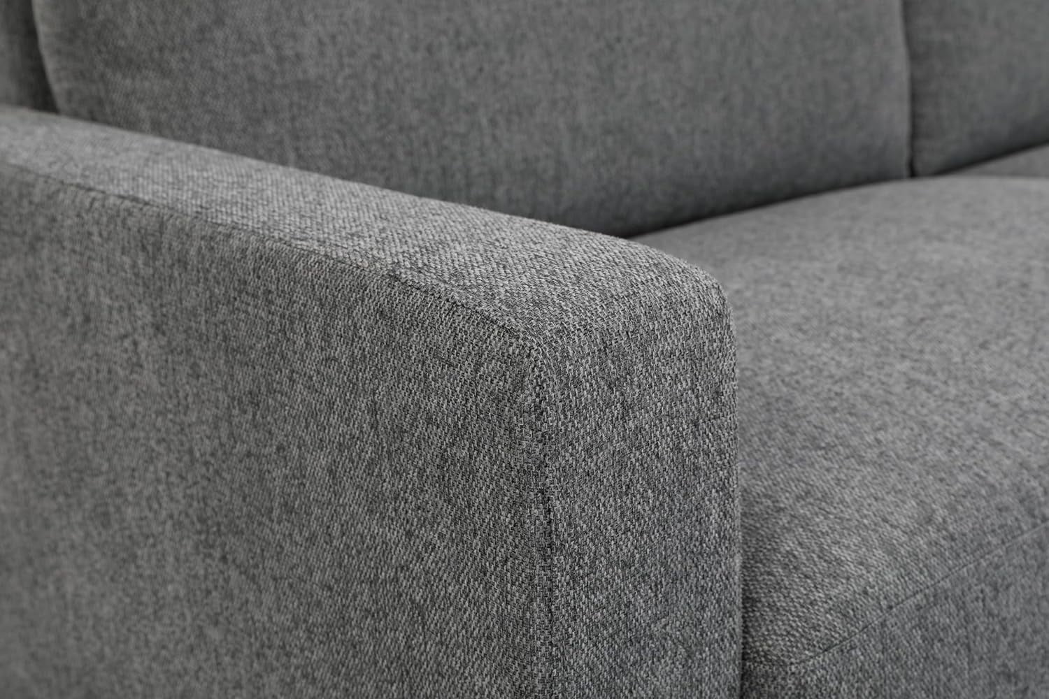 US Pride Furniture Mid Century Modern Couch for Small Spaces Living Rooms Apartments and Condos 2-Seater Loveseat with Reversible Back Pillows Grey