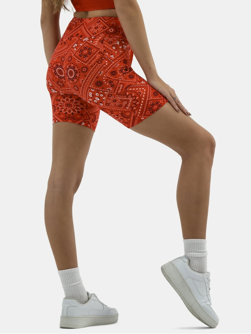 No Boundaries Women's Bike Shorts with Phone Pocket, 7-Inch Inseam