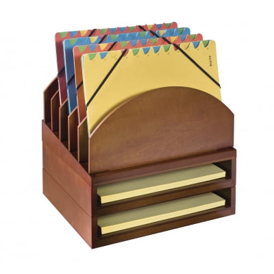 Bindertek Stacking Wood Desk Organizers Step Up File 2 Tray Kit Bindertek Stacking Wood Desk Organizers Step Up File 2 Tray Kit Cherry Bds