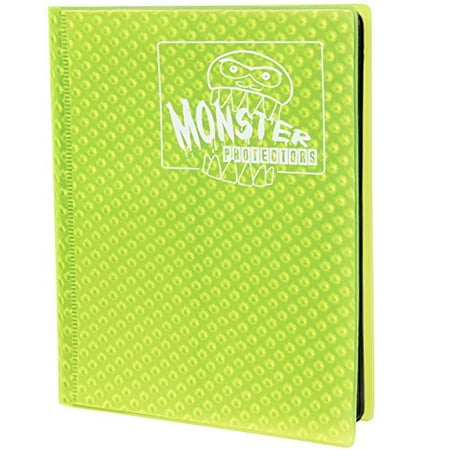 Monster Binder - 4 Pocket Trading Card Album - Holofoil Yellow - Holds 160 Yugioh, Magic, and Pokemon Cards