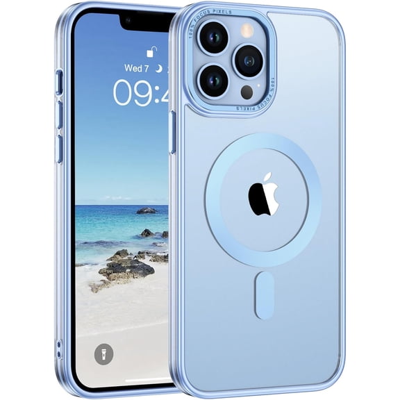 Phone 13 Pro Max Case, iPhone 13 Pro Max Phone Case Compatible with Magsafe Translucent Matte Slim Anti-Scratch Non-Slip Military Grade Protective Magnetic iPhone 13 Pro Max Case, Blue