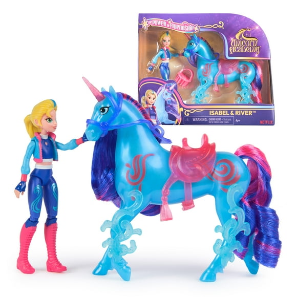 Unicorn Academy, Isabel & River Power of Friendship Set with Translucent Saddle & 2 Power Accessories, Dolls & Unicorn Toys for Girls Ages 4 and up