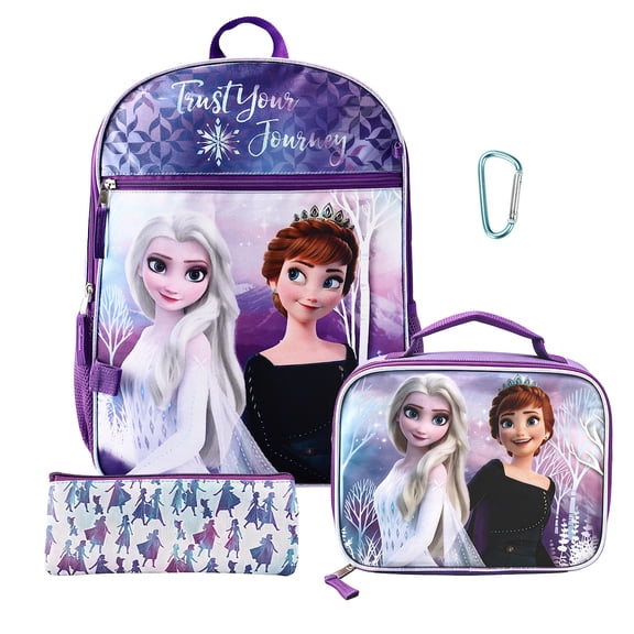Frozen 16-Inch Backpack with Lunch Box, 4-Piece School Set