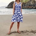 thumbnail image 4 of Summer Floral Dresses for Womens Wrap V Neck Dress Wedding Guest A-Line Sleeveless Sundress with Pockets, 4 of 5