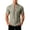 Army Green, variant on Men's Vintage Lace Up Shirts Pure Linen Stand Collar Short Sleeve Tops Medieval Pirate Viking Halloween Casual Shirts Khaki M