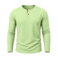 thumbnail image 4 of Abomasnow Men's Big and Tall Cotton Linen Shirts Quarter Button Long Sleeve Golf Shirts Work Office Business Casual Workout Shirts, 4 of 7