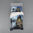 thumbnail image 2 of Ambesonne Scenery Bedding Set 4 Pcs, Autumn Rocks and Clouds, Queen, Blue Grey White, 2 of 3