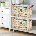 thumbnail image 2 of Yayeee Foldable Storage Basket for Shelves with Handles Set of 2 Waterproof Cloth Bins, Leaves Pattern, 2 of 7