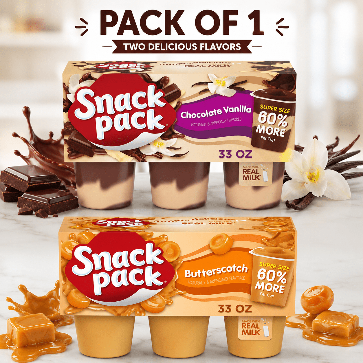 KRAFT GRAB 'N SNACK Chocolate Pudding, 3.5 oz. Cups (4/12 Count