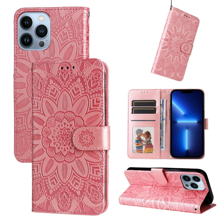 Leather Pattern Flip Holder Wallet Case Cover For iPhone 14/14