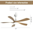 thumbnail image 4 of Sofucor 52 Inch Ceiling Fans with Lights and Remote, Outdoor Ceiling Fan with Light 6-Speed 3 CCT 3-Timer, Low Profile Ceiling Fan 5 Blade Noiseless Reversible DC Motor for Living Room Bedroom Patio, 4 of 13