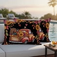 thumbnail image 4 of Fall Red Truck Outdoor Waterproof Pillow Covers, Thanksgiving Sunflower Turkey Maple Leaf Black Decorative Rectangle Throw Pillowcase Sofa Cushion Sham for Patio/Couch/Chair, 20"x12" 2 Pack, 4 of 8