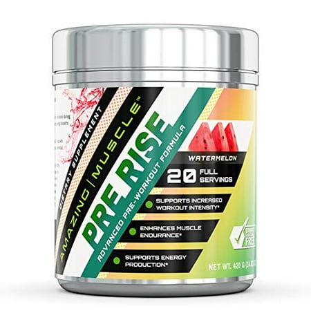 Amazing Muscle Pre-workout BCAA Watermelon - Supports increased workout intensity* - Supports enhanced muscle growth, focus & (Best Way To Increase Endurance)