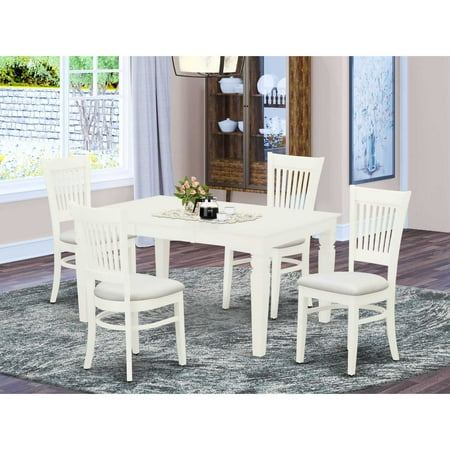 East West Furniture Dining Table- Table Leg Dining Chairs WEVA5-LWH-C East West Furniture Dining Table- Table Leg Dining Chairs WEVA5-LWH-C