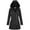Black, variant on Women's Zippered Hooded Long-sleeved Patchwork Wool Coat Black L
