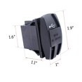 thumbnail image 2 of HSHDLDF DaSen Universal Dual USB Power Charger Carling ARB Rocker Switch Blue LED Light USB Interface Fit Any 12-24V ATV UTV Polaris RZR Can-am Honda Yamaha Can-AM Maverick Jeep SU, 2 of 7