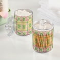 thumbnail image 2 of Yayeee 4 Pack Qtip Holder Bathroom Cotton Swab Canister with Lid Clear Dispenser Set, Retro Beige Stars, 2 of 6