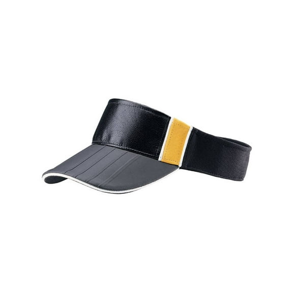 PU LEATHER LOOK FRONT VISOR, Black Yellow