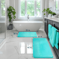 thumbnail image 2 of ComfiTime 2 Piece Bathroom Rugs Set – Thick Memory Foam, Non-Slip Bath Mat, Soft Plush Velvet Top, Ultra Absorbent, Small, Large & Long Rugs for Bathroom Floor, Teal, 20*32 & 22*42, 2 of 10
