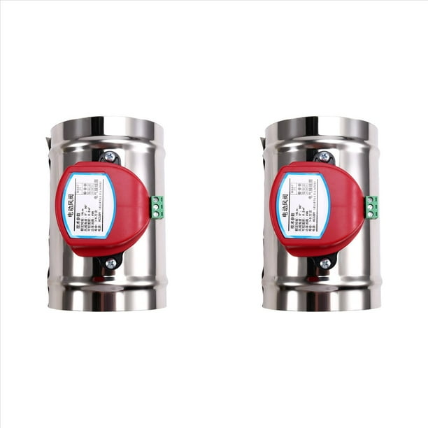 2X Amortiguador Eléctrico de Acero Inoxidable de 220 V, Válvula de Aire Eléctrica, Válvula de Retención Motorizada para Tubería de 4 Pulgadas y 100 mm