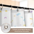 thumbnail image 5 of 4-Piece Bathroom Set with Waterproof Shower Curtain with Non-Slip Bath Mat, U-Shaped Mat & Toilet Lid Cover Colored Paper Scraps, 5 of 8