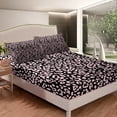 thumbnail image 4 of Manfei Leopard Print 4pcs Bed Sheets,Animal Wildlife King Sheets,Black Pink Super Cozy Sheet Set,Abstract Room Decorative, 4 of 6