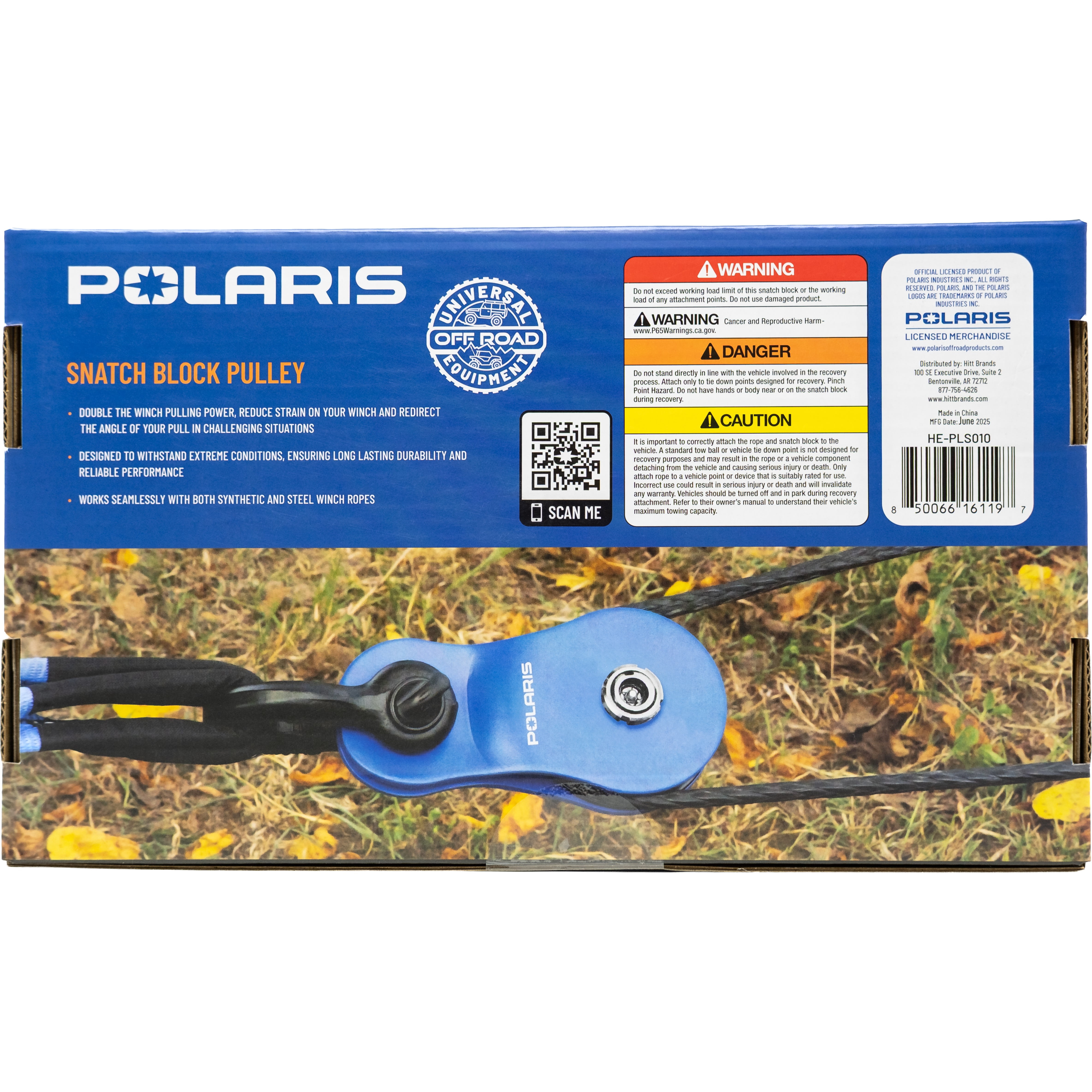 Polaris Heavy Duty Snatch Block, 19,500 pounds Maximum Load Capacity, 5,500 pounds Working Load, Heavy Duty Offroad Recovery Accessory for Truck, Tractor, ATV & UTV