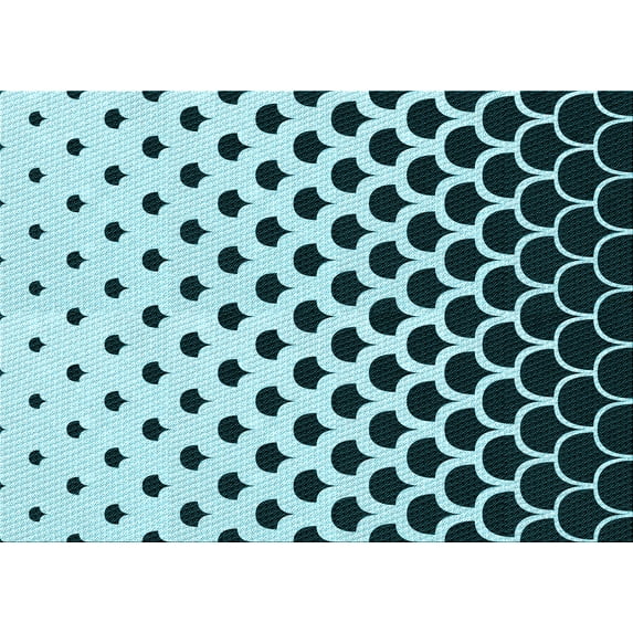 Ahgly Company Machine Washable Indoor Rectangle Transitional Medium Teal Green Area Rugs, 8' x 10'