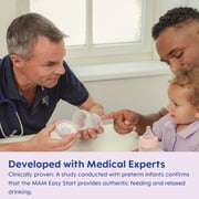 MAM Newborn Gift Set, Best Pacifiers and Baby Bottles for Breastfed Babies, Feed & Soothe Set, White, 6-Count