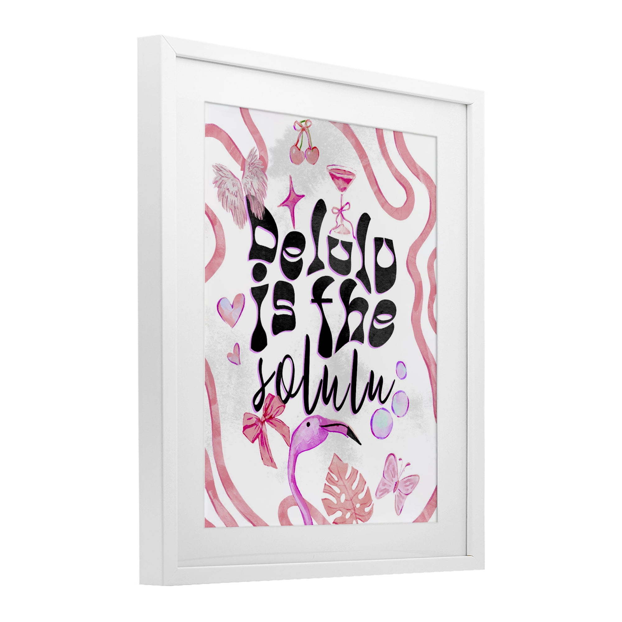 Stupell Industries Delulu Is The Solulu White Framed Print Under Glass, design by Ziwei Li