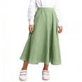 thumbnail image 4 of ATOGUTA Girls Skirt Casual High Waist Stretchy A-Line Skirts Soft Skorts Fashion Clothes Size 4T-15. Green, 4 of 6