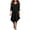 Black, variant on Women's V-Neck 3/4 Ruffle Sleeve Loose Fit Casual Midi Dresses for Women Summer Everyday & Beach Vacation Wear