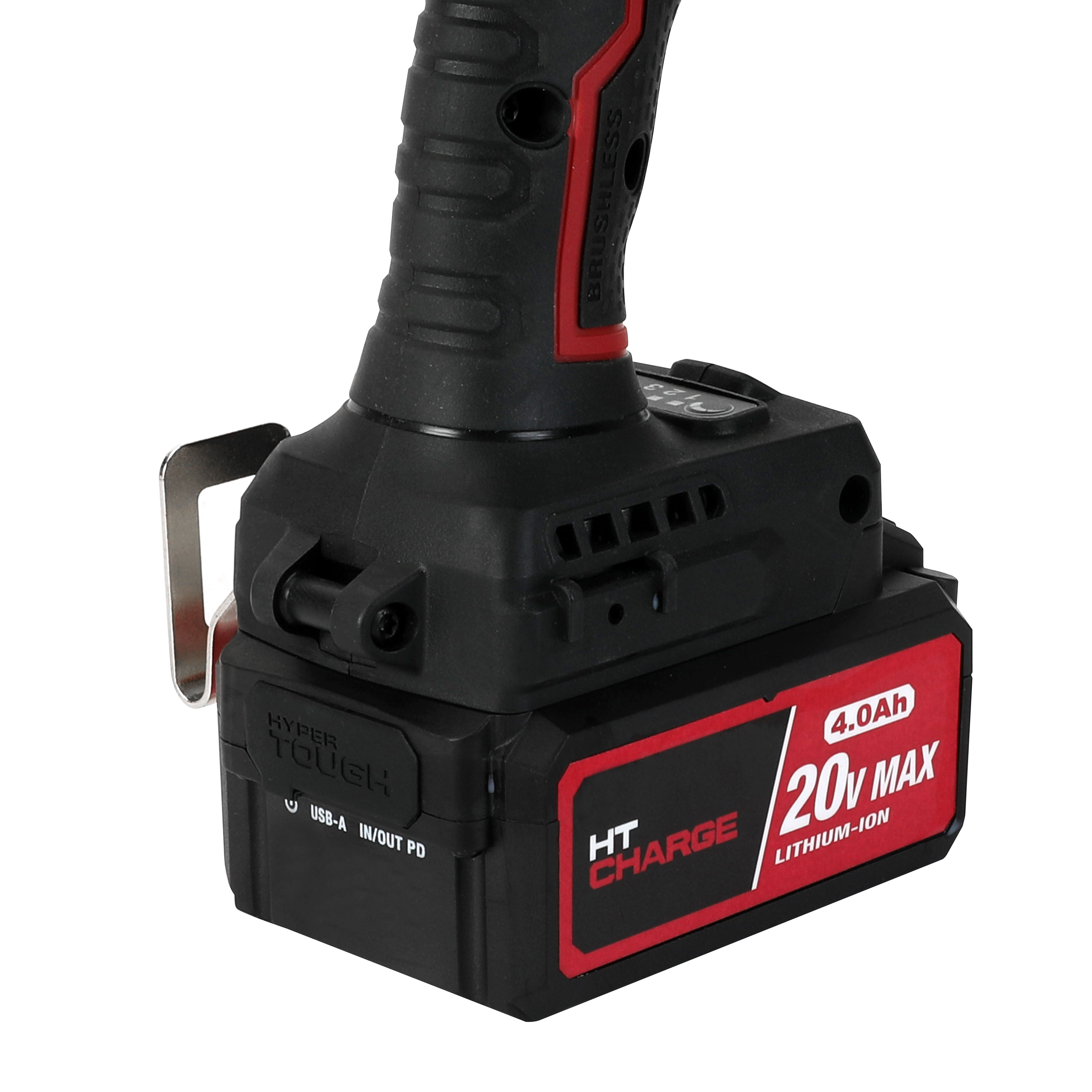 Llave de impacto inalámbrica Hyper Tough 20V Max sin escobillas de 1/2 pulgada, torque medio, 550 lb-pie de torque, en caja abierta 5