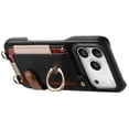 thumbnail image 3 of For Apple iPhone 17 Pro 6.3" Phone Case Wallet With Card Holder,PU Leather Case,Ring Holder Kickstand Magnetic Protective Women Men Cover With Shoulder Strap,Black,For iPhone 17 Pro, 3 of 10