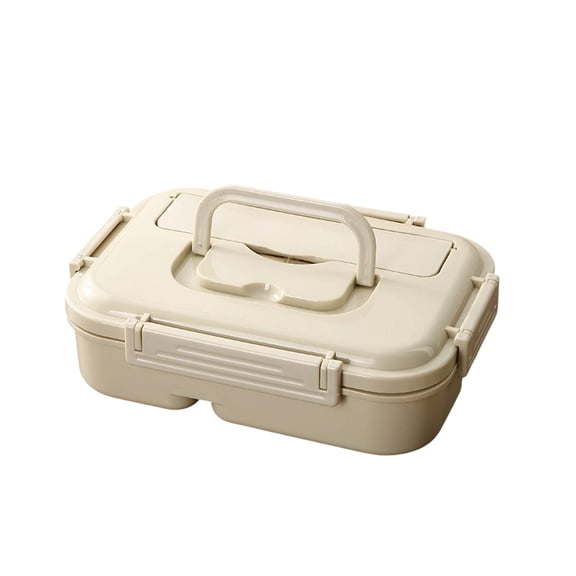Tunhigl Microwavable Divided Plastic Lunch Box, Leakproof Sealed Portable Meal Prep Bento Container for Office, Fitness, Picnic & Travel